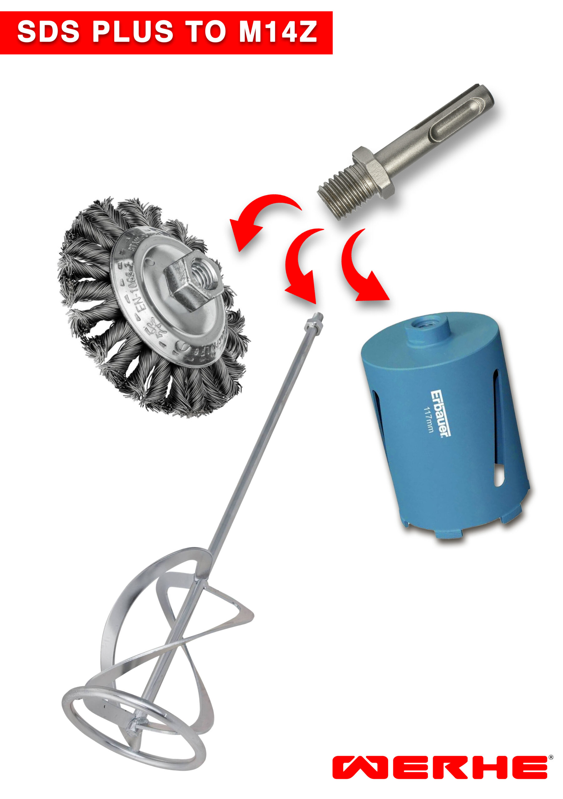 Adapter WERHE SDS Plus do uchwytu M14 - obrazek 4