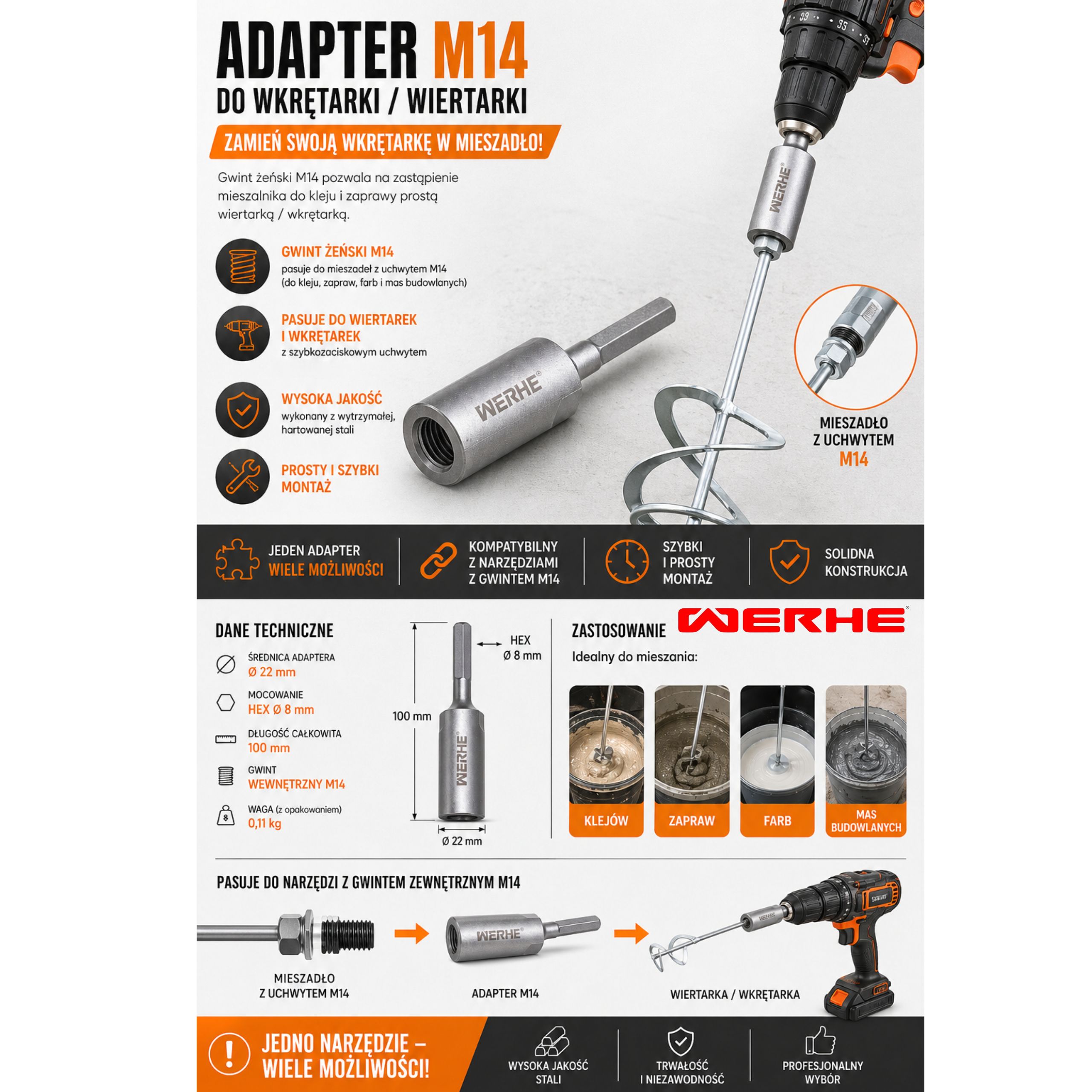 Adapter HEX do m14 wewnętrzny - obrazek 7