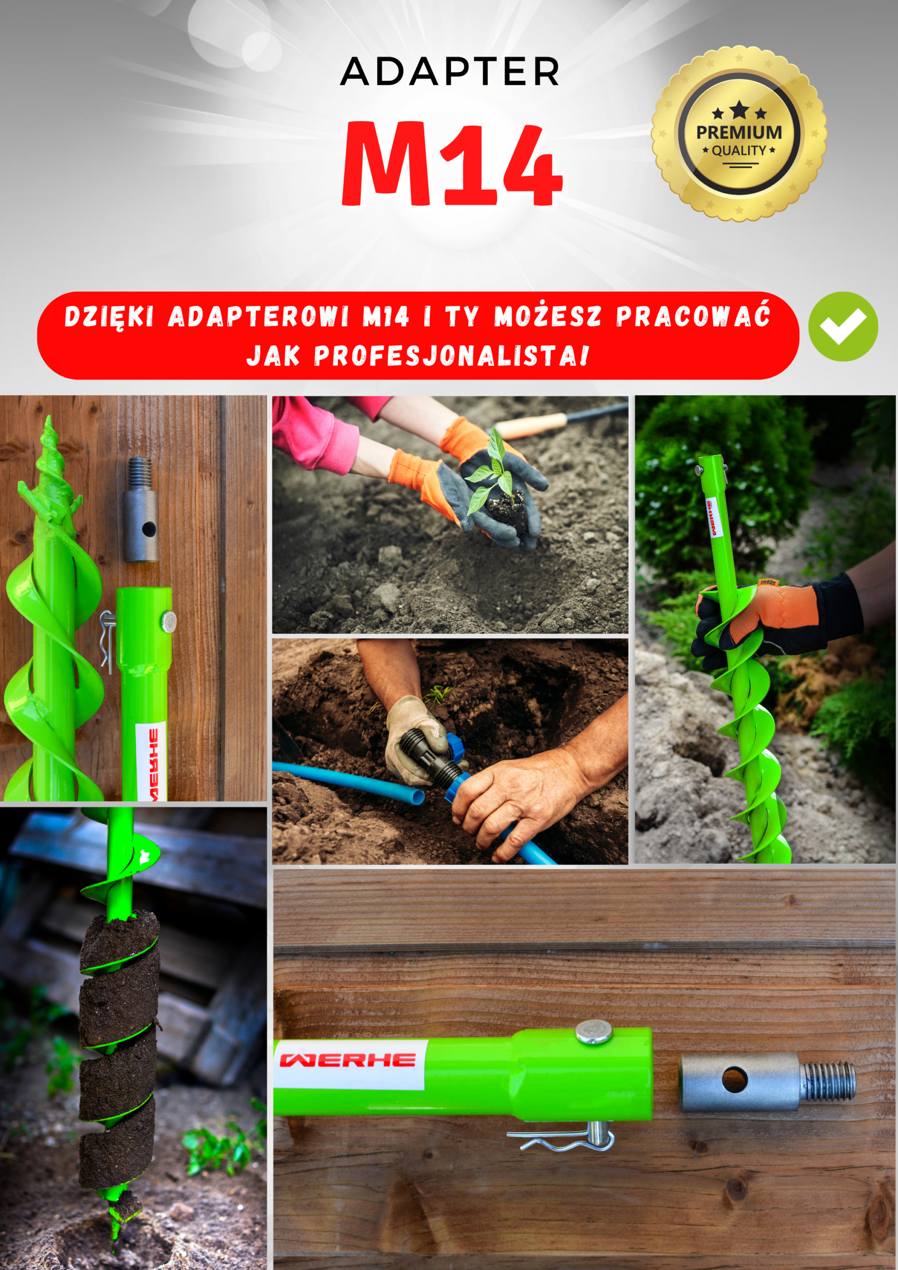 Wiertło Do Gleby 120mm Pojedynczo Plecione Z adapterem M14 - obrazek 8