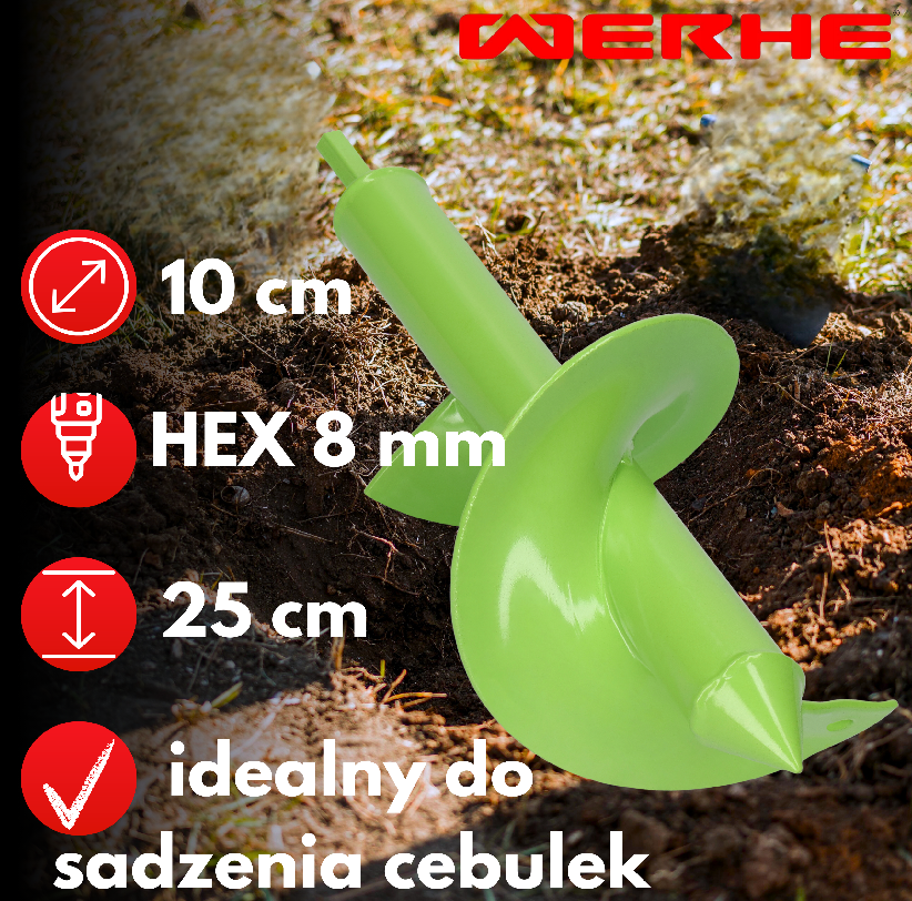 Świder do ziemi 100x250 mm do wkrętarki – sadzenie, drenaż i montaż w ogrodzie - obrazek 5