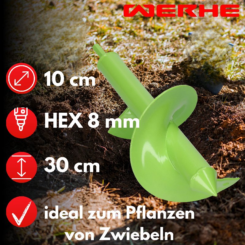 Świder do ziemi 100x300 mm do wkrętarki – sadzenie, drenaż i montaż w ogrodzie - obrazek 3