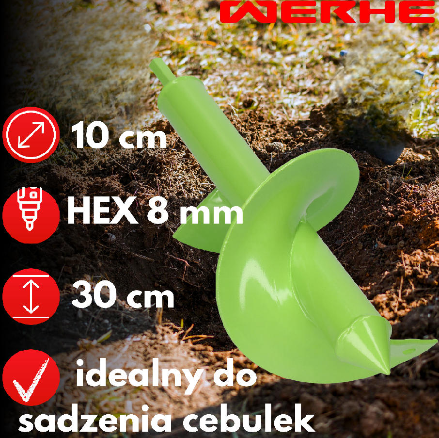 Świder do ziemi 100x300 mm do wkrętarki – sadzenie, drenaż i montaż w ogrodzie - obrazek 7