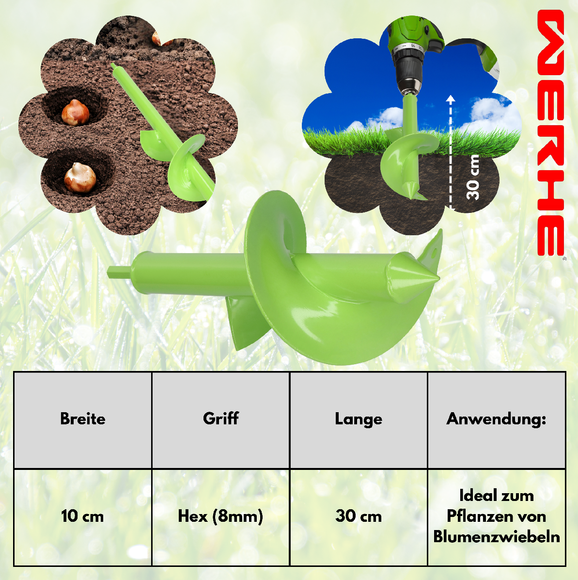 Świder do ziemi 100x300 mm do wkrętarki – sadzenie, drenaż i montaż w ogrodzie - obrazek 2