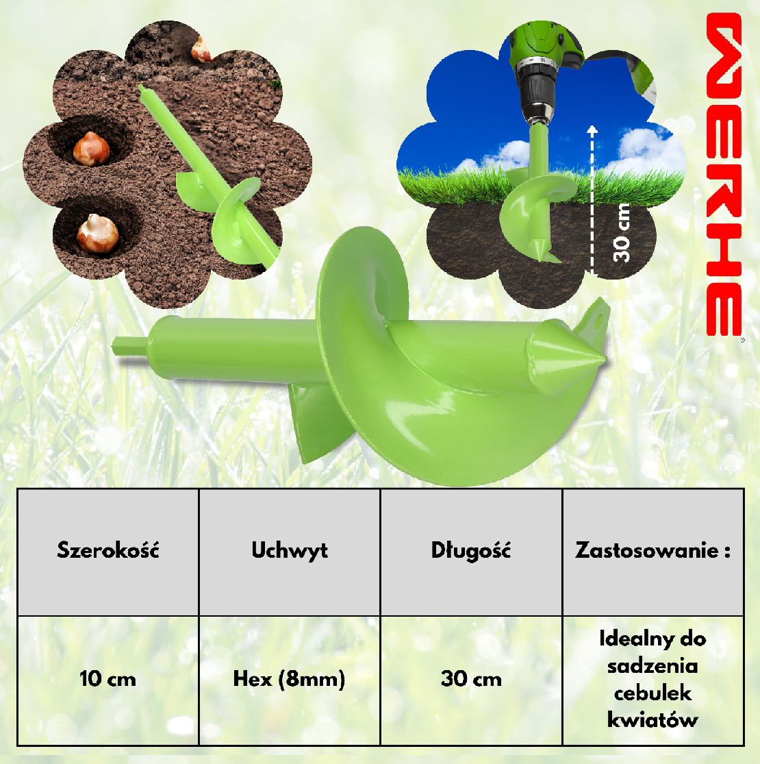 Świder do ziemi 100x300 mm do wkrętarki – sadzenie, drenaż i montaż w ogrodzie - obrazek 8