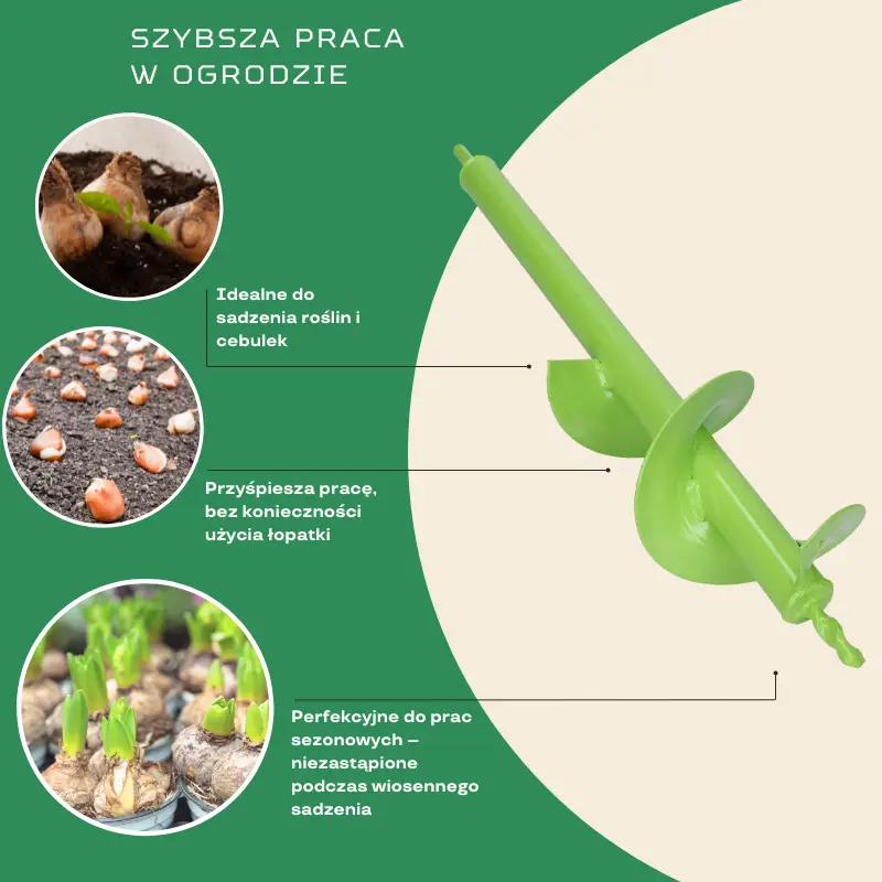 Świder do ziemi 100x450 mm do wkrętarki – sadzenie, drenaż i montaż w ogrodzie - obrazek 2