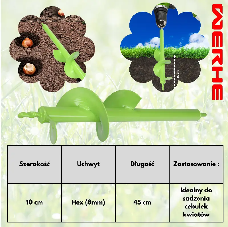 Świder do ziemi 100x450 mm do wkrętarki – sadzenie, drenaż i montaż w ogrodzie - obrazek 5