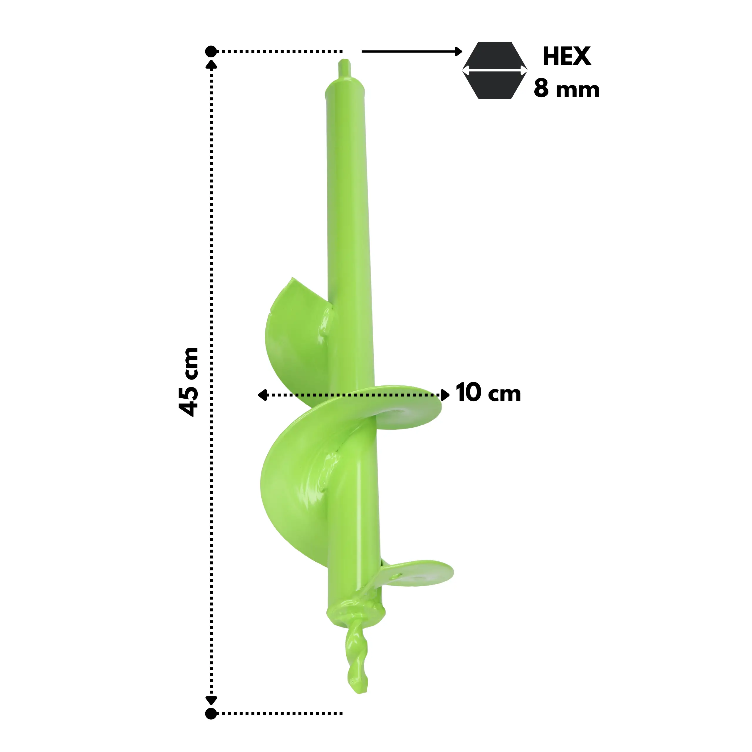 Świder do ziemi 100x450 mm do wkrętarki – sadzenie, drenaż i montaż w ogrodzie - obrazek 9