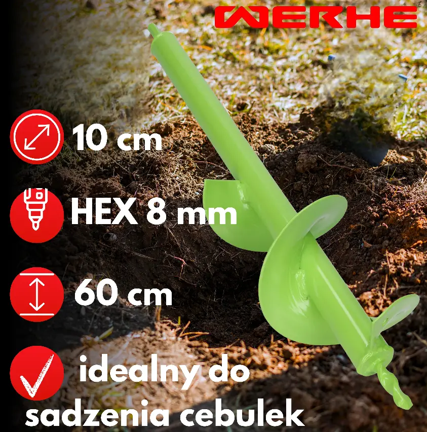 Świder do ziemi 100x600 mm do wkrętarki – sadzenie, drenaż i montaż w ogrodzie - obrazek 9
