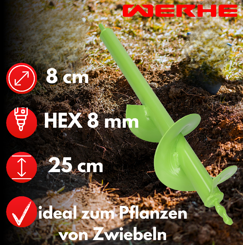 Świder do ziemi 80x250 mm do wkrętarki – sadzenie, drenaż i montaż w ogrodzie - obrazek 5