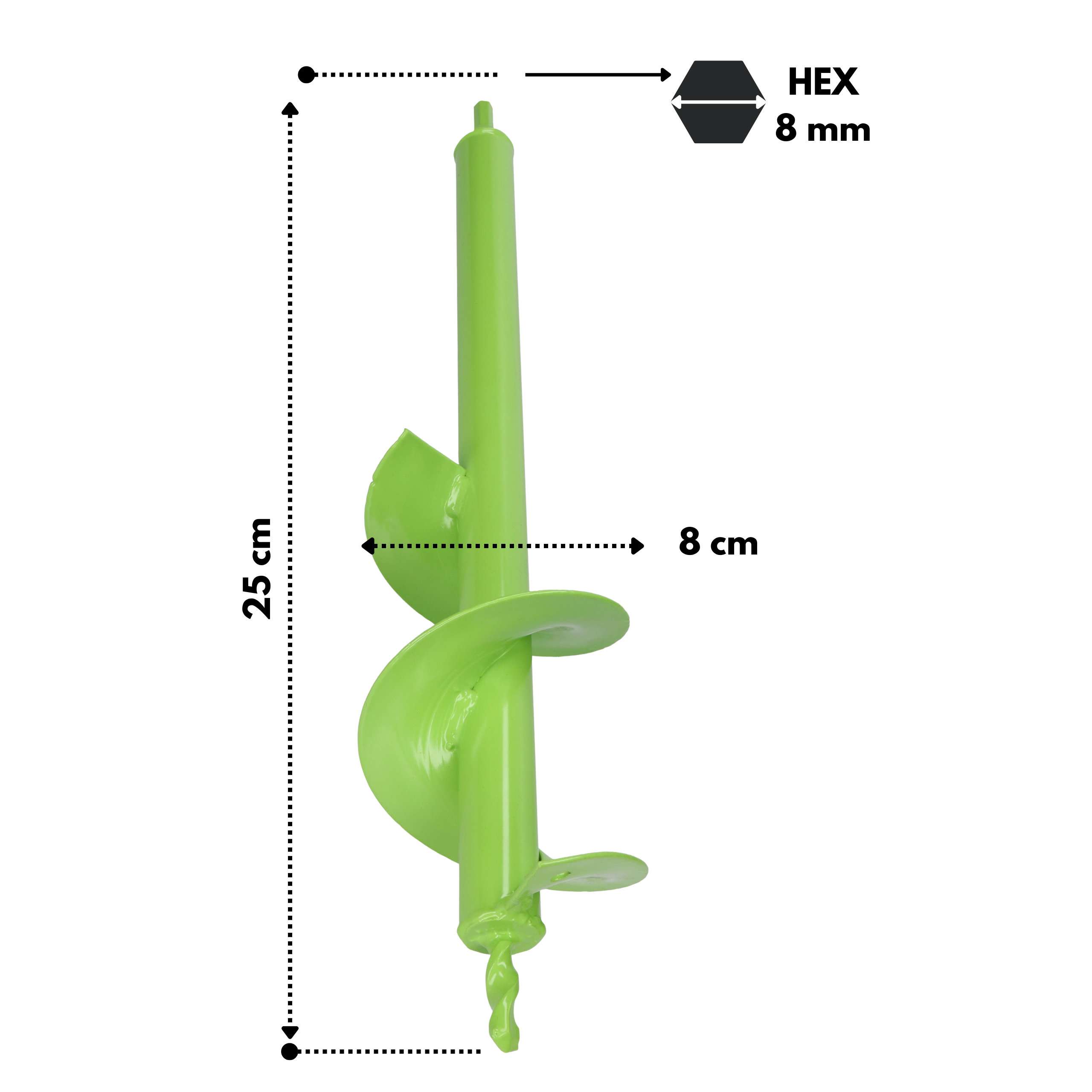 Świder do ziemi 80x250 mm do wkrętarki – sadzenie, drenaż i montaż w ogrodzie - obrazek 4