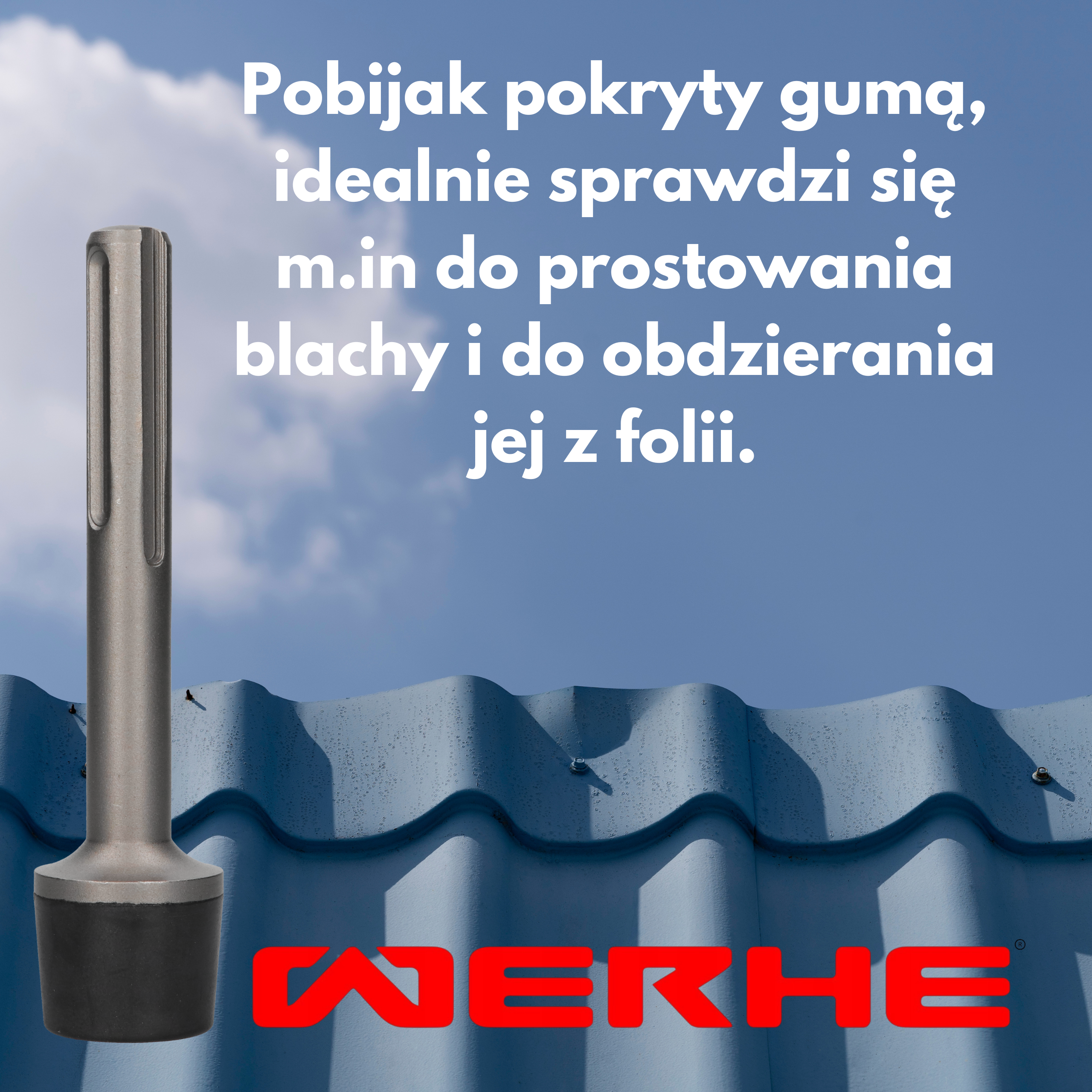 WERHE Młot gumowy SDS Max 36 mm do młota udarowego – do kostki, blach i pali - obrazek 8