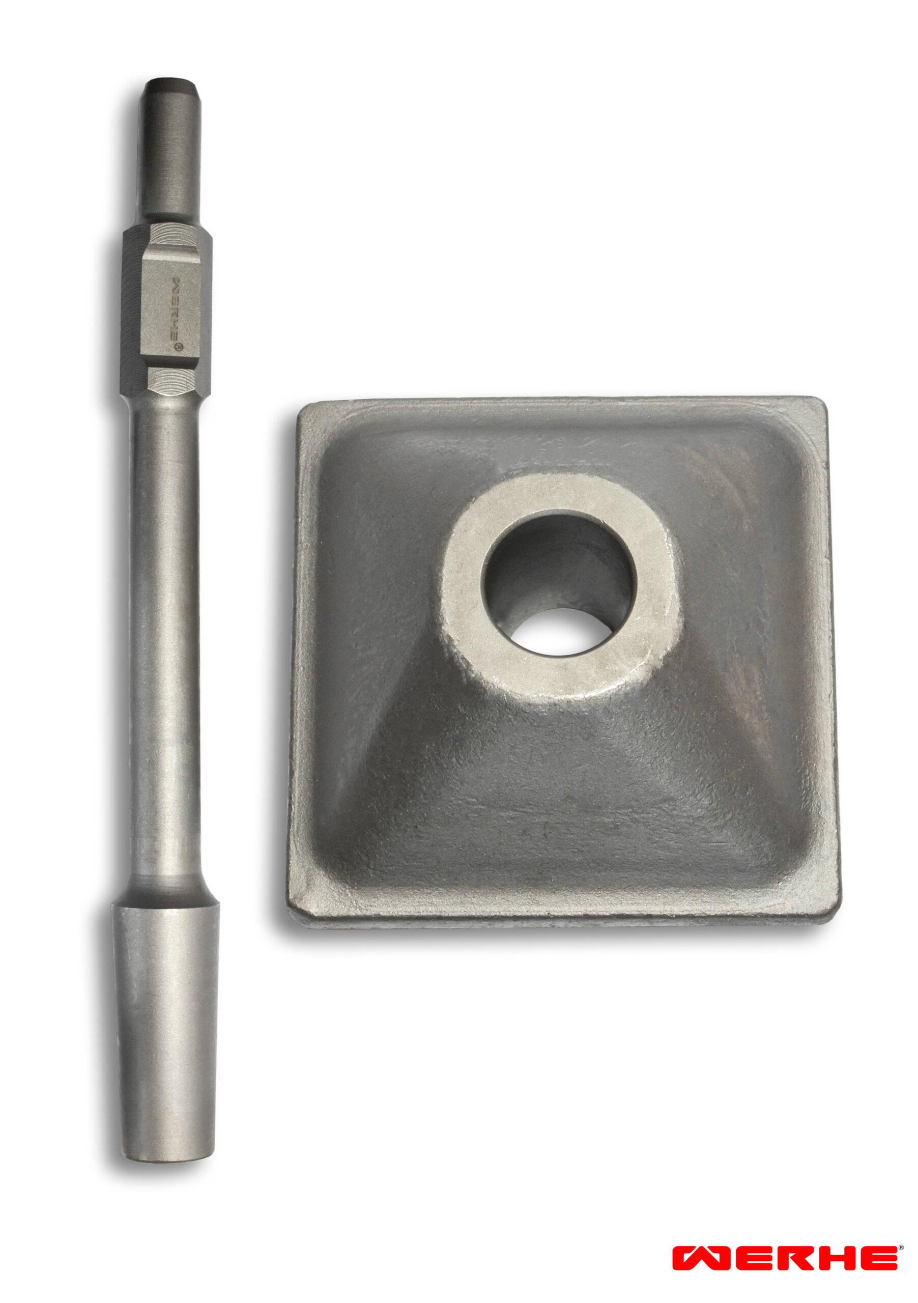 Ubijaczka do gruntu HEX 30 mm 150x150 mm z długim trzpieniem WERHE - obrazek 2