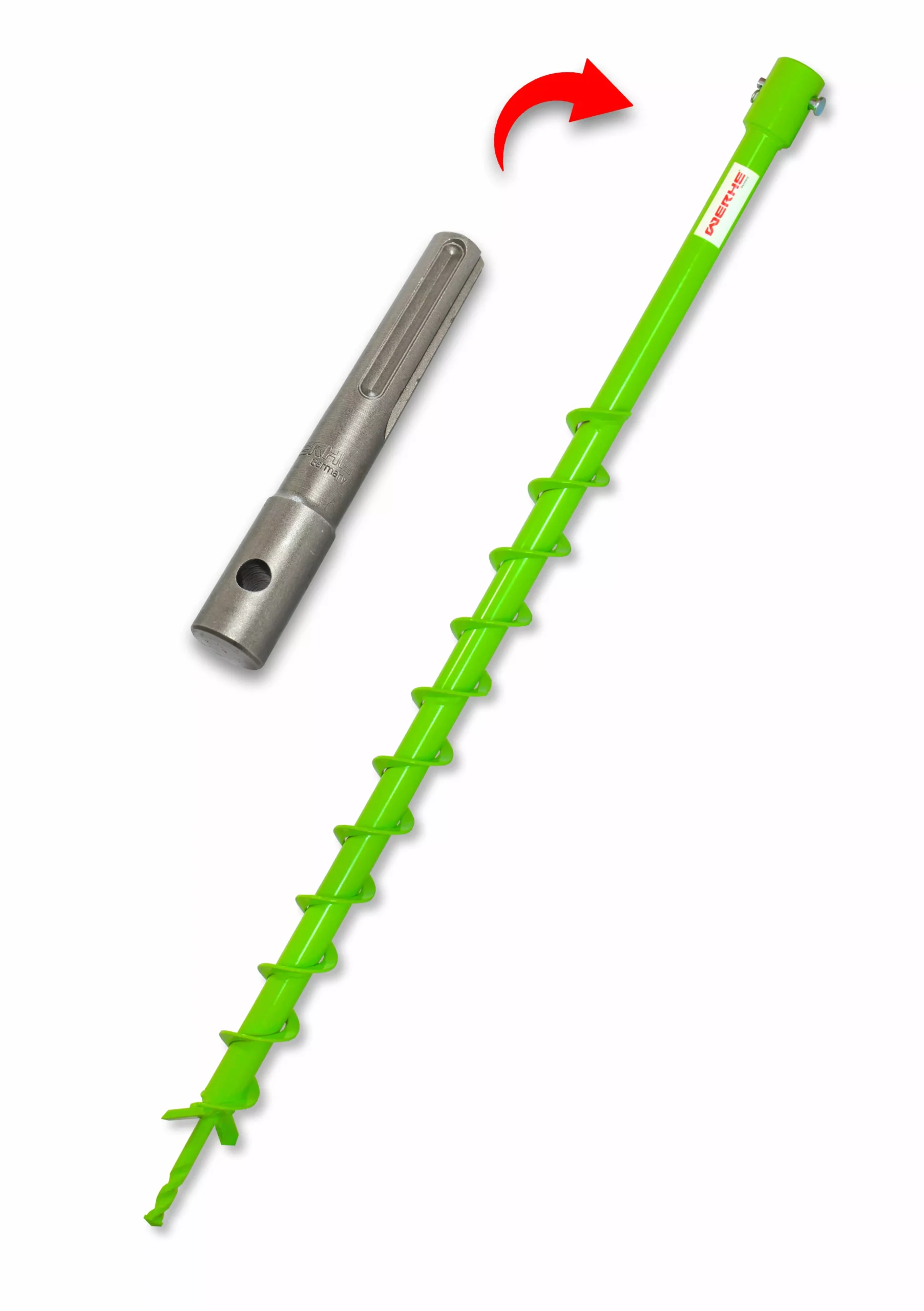 Mocny świder do ziemi 40 mm D z pełnym trzpieniem + adapter SDS Max – do ogrodzeń i instalacji w ciężkim gruncie