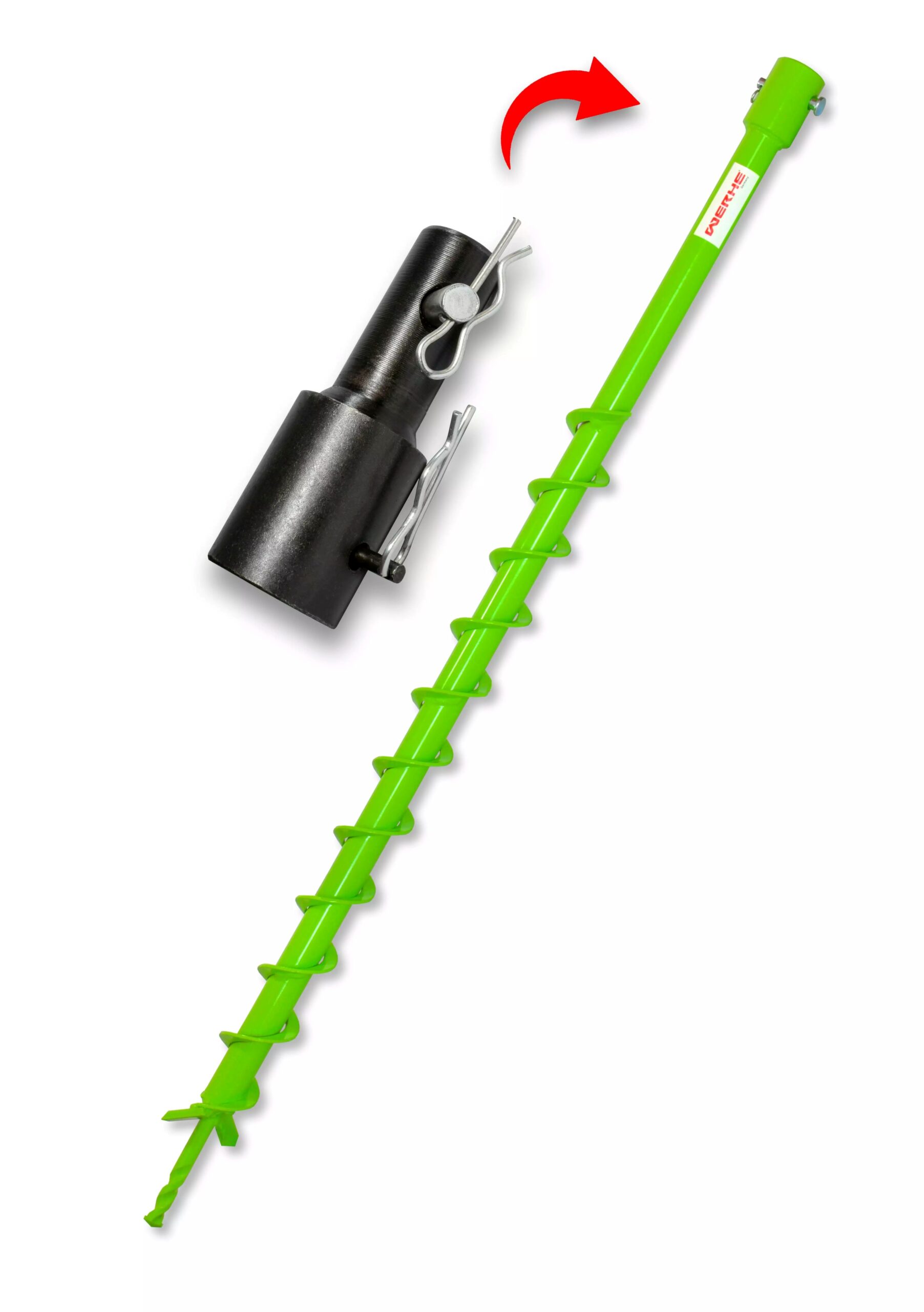 Świder glebowy pełny WERHE 40 mm do wiertnicy spalinowej + Adapter STIHL
