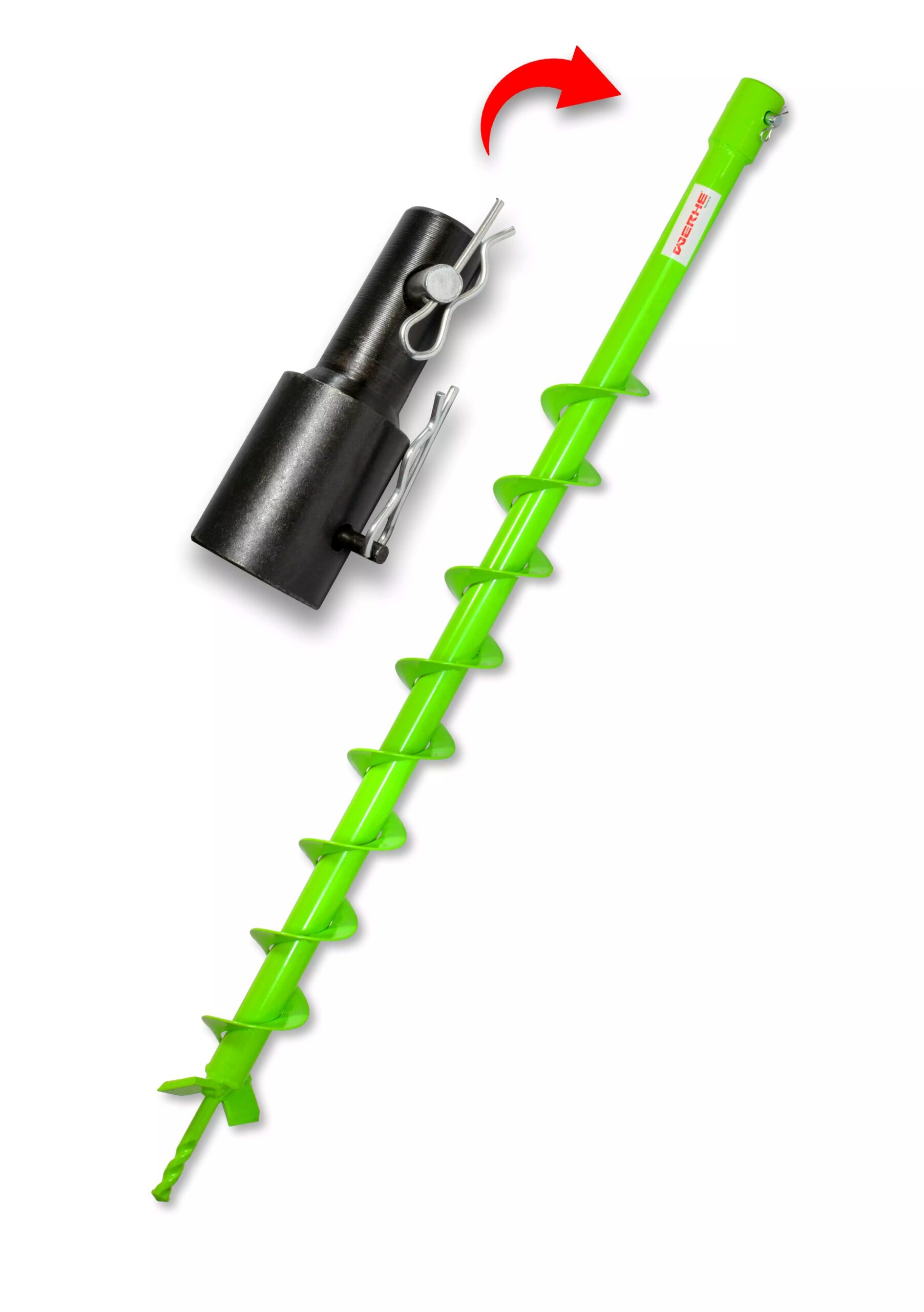 Świder glebowy pełny WERHE 60 mm do wiertnicy spalinowej + Adapter STIHL