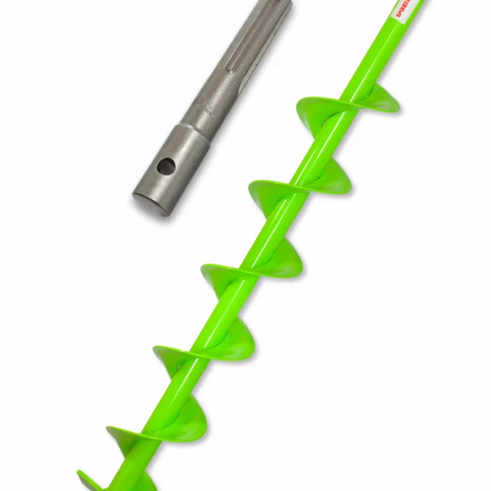 Mocny świder do ziemi 120 mm D z pełnym trzpieniem + adapter SDS Max – do ogrodzeń i instalacji w ciężkim gruncie
