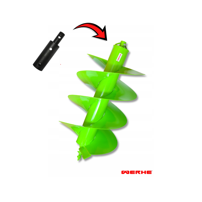 Zestaw świder glebowy 400 mm H podwójna spirala + adapter Makita do młotowiertarki