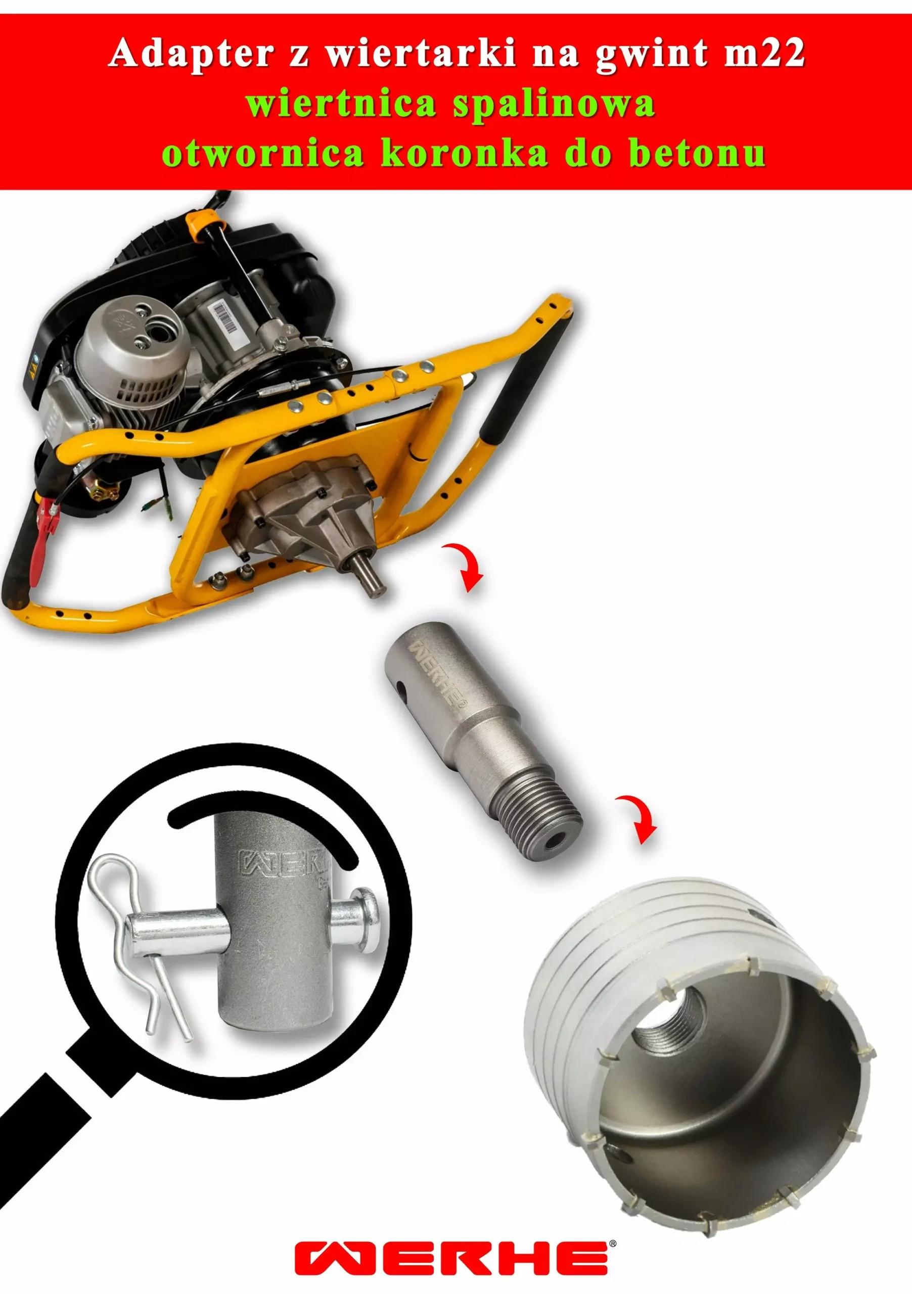 Adapter przejście z wiertnicy do gwintu m22 (8) - obrazek 8